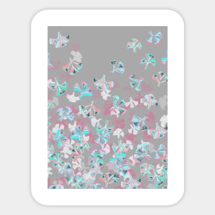 Flight - abstract in pink, grey, white & aqua Sticker